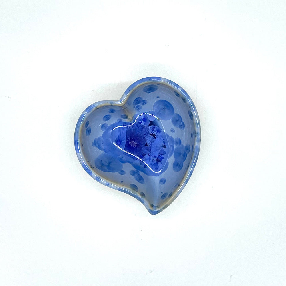Simon Pearce Crystalline Twist Heart Bowl in Cobalt