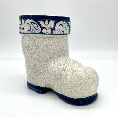 Vintage Dedham Potting Shed Ceramic Boot