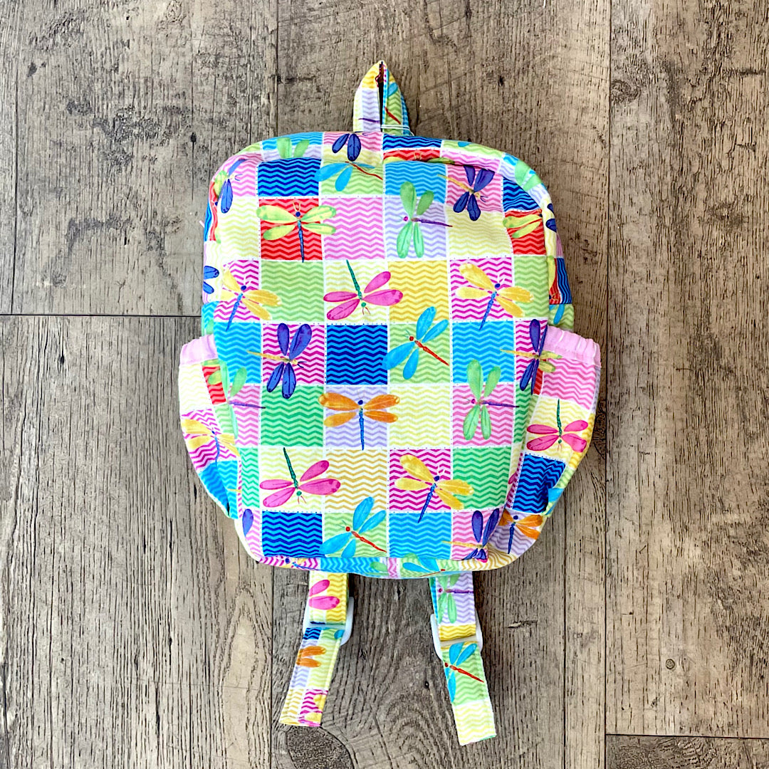 Handmade Toddler Backpack in Dragonfly Print