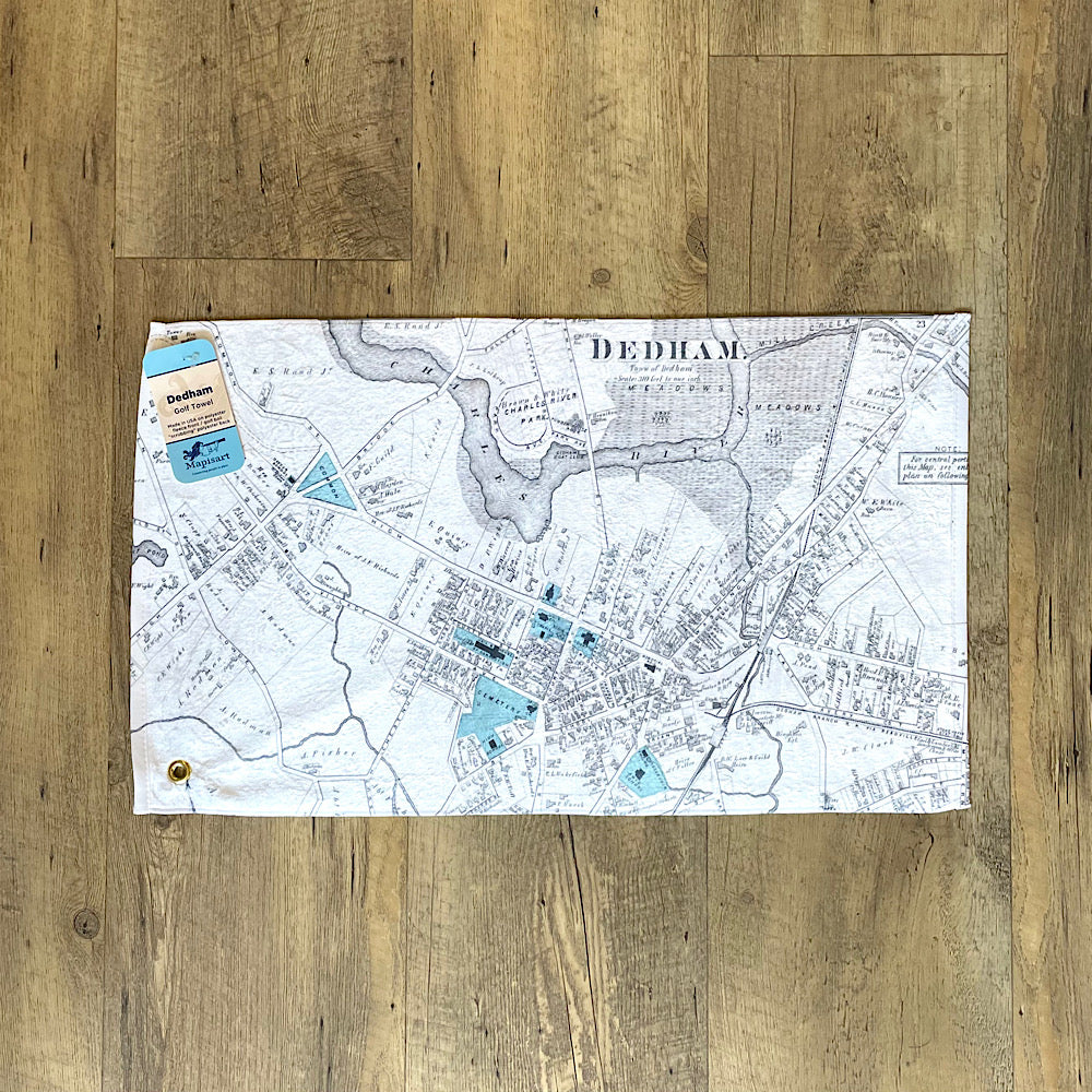 Golf Towel with Dedham Map