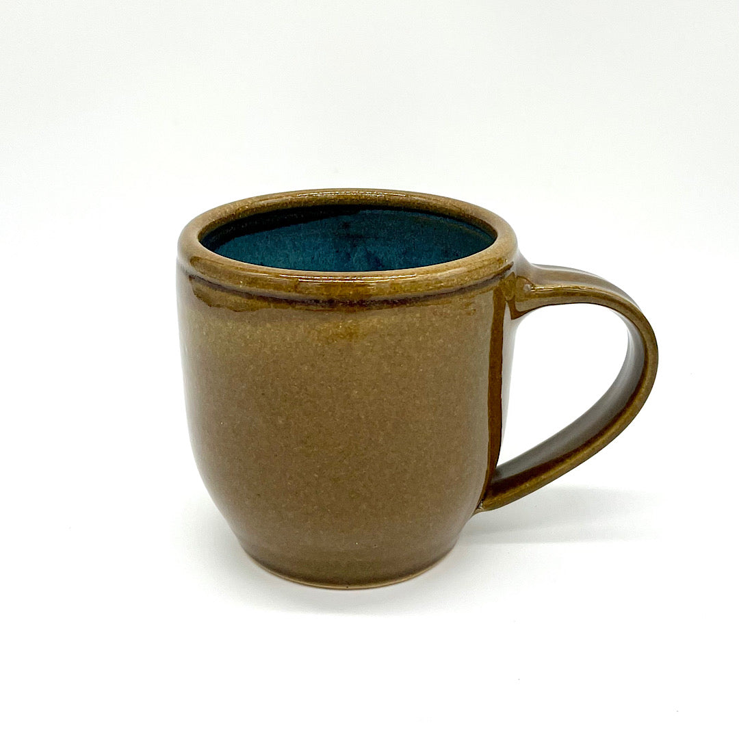 Handmade Ceramic Mug in Brown and Blue