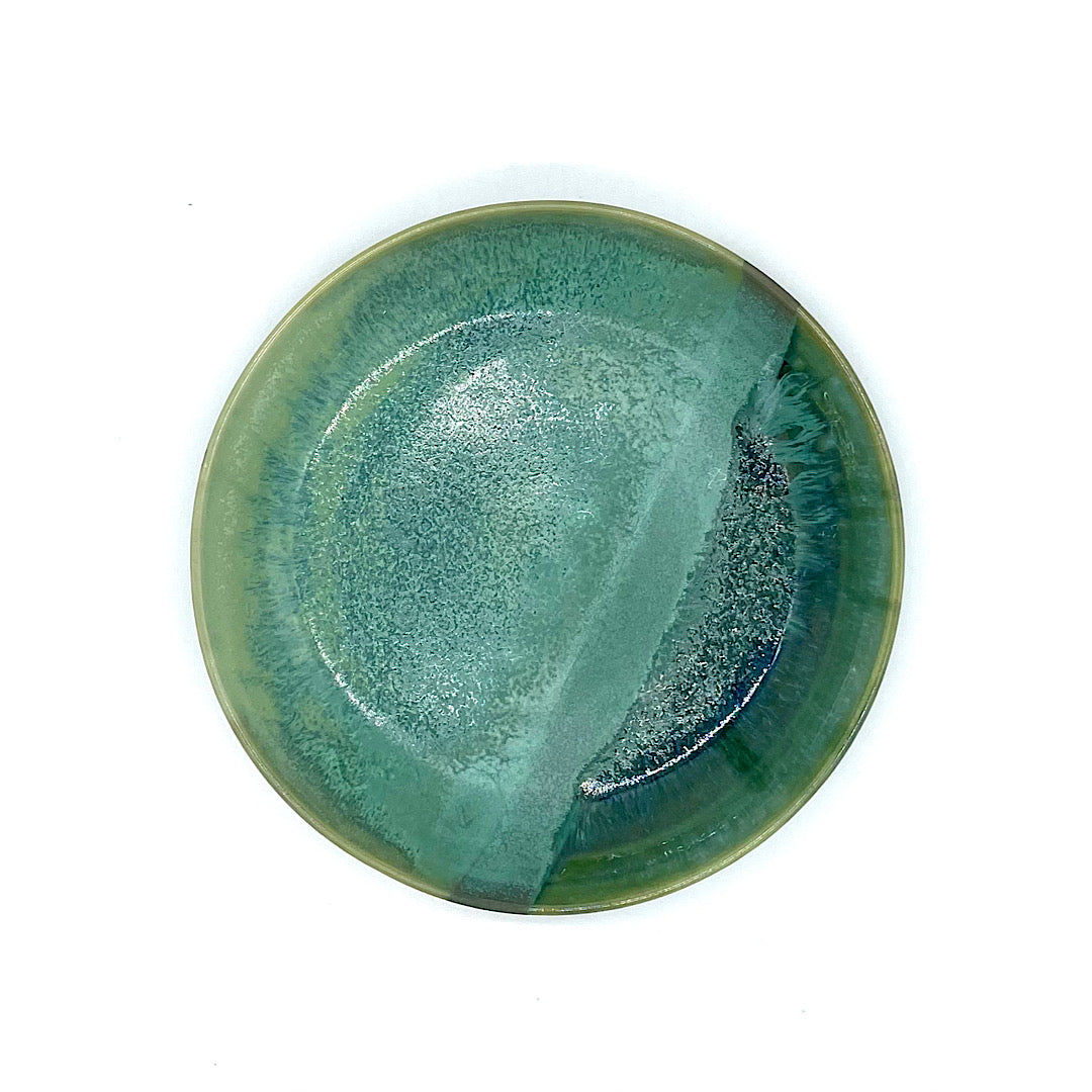 Handmade Blue and Green Ceramic Dish