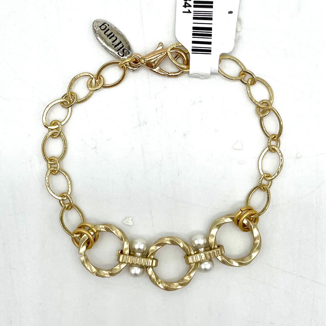 Handcrafted Goldtone Twisted Circle Bracelet