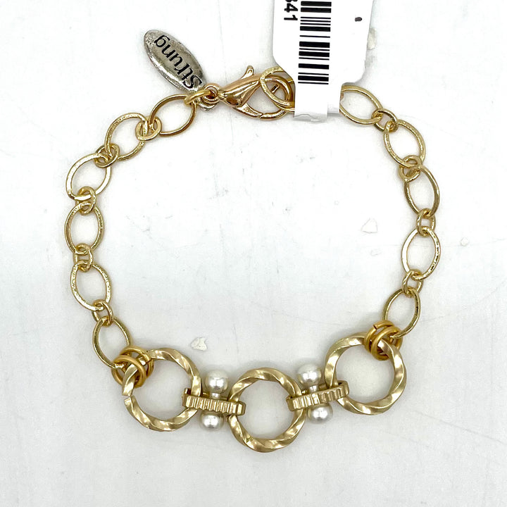 Handcrafted Goldtone Twisted Circle Bracelet