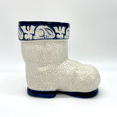 Vintage Dedham Potting Shed Ceramic Boot