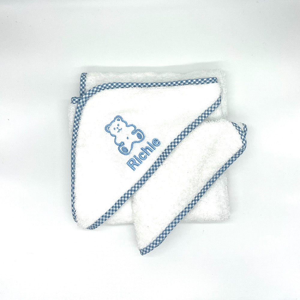 Personalized for baby hooded towel with washcloth