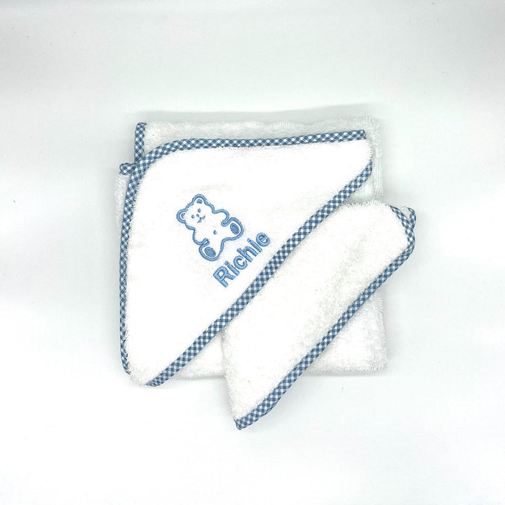 Personalized for baby hooded towel with washcloth