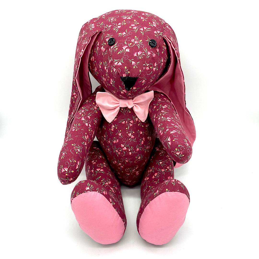 Handmade Stuffed Floral Fabric Rabbit