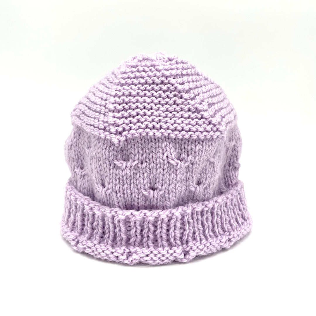 Hand Knit Lavender Toddler Hat